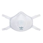 An FFP3-rated disposable respirator with a moulded cup shape and an exhalation valve, providing high-filtration protection against fine dust and particles.