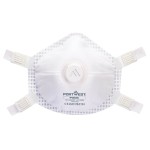 An FFP3-rated disposable respirator with a moulded cup shape and an exhalation valve, providing high-filtration protection against fine dust and particles.