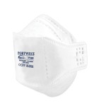 An FFP3-rated disposable respirator with a moulded cup shape and an exhalation valve, providing high-filtration protection against fine dust and particles.