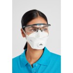 An FFP3-rated disposable respirator with a moulded cup shape and an exhalation valve, providing high-filtration protection against fine dust and particles.