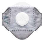 An FFP3-rated disposable respirator with a moulded cup shape and an exhalation valve, providing high-filtration protection against fine dust and particles.
