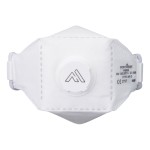 An FFP3-rated disposable respirator with a moulded cup shape and an exhalation valve, providing high-filtration protection against fine dust and particles.
