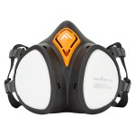An FFP3-rated disposable respirator with a moulded cup shape and an exhalation valve, providing high-filtration protection against fine dust and particles.