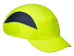 A yellow bump cap with a lightweight internal protective shell, designed to protect against minor head bumps and scrapes.