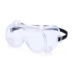 A pair of safety goggles with clear anti-fog lenses and a ventilated PVC frame, offering eye protection against dust and splashes.