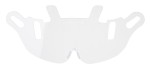 A protective face visor with a clear scratch-resistant polycarbonate shield and adjustable headband, offering full-face protection during grinding or chemical handling.