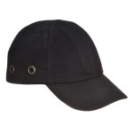 A black bump cap with a lightweight internal protective shell, designed to protect against minor head bumps and scrapes.