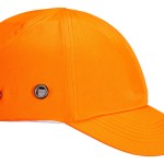 A orange bump cap with a lightweight internal protective shell, designed to protect against minor head bumps and scrapes.