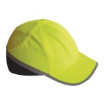 A yellow bump cap with a lightweight internal protective shell, designed to protect against minor head bumps and scrapes.