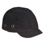 A black bump cap with a lightweight internal protective shell, designed to protect against minor head bumps and scrapes.