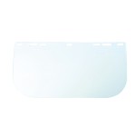 A protective face visor with a clear scratch-resistant polycarbonate shield and adjustable headband, offering full-face protection during grinding or chemical handling.