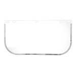 A protective face visor with a clear scratch-resistant polycarbonate shield and adjustable headband, offering full-face protection during grinding or chemical handling.