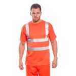 A high-visibility yellow work shirt featuring retroreflective tape panels, suitable for a wide range of outdoor and site work applications.