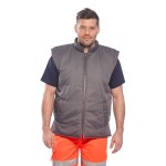 A high-visibility orange workwear garment featuring retroreflective tape panels, suitable for a wide range of outdoor and site work applications.