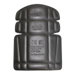 A pair of foam-padded knee pads with adjustable straps, designed to protect the knees during kneeling work.
