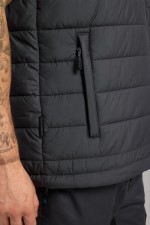 A grey safety vest featuring a warm thermal lining, suitable for a wide range of outdoor and site work applications.