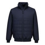 A navy blue padded jacket featuring a warm thermal lining, suitable for a wide range of outdoor and site work applications.