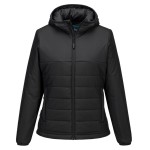 A women's black padded jacket featuring a warm thermal lining, suitable for a wide range of outdoor and site work applications.