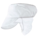 A white workwear garment designed for use on construction sites and in industrial work environments.,