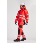 A high-visibility yellow jacket featuring retroreflective tape panels, suitable for a wide range of outdoor and site work applications.