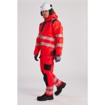 A high-visibility yellow jacket featuring retroreflective tape panels, suitable for a wide range of outdoor and site work applications.