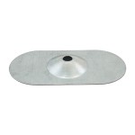 A carbon steel flat washer with a central hole for use with a bolt or screw to distribute clamping load and protect the mating surface.,