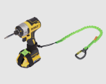 A fall-arrest safety harness or lanyard with energy-absorbing components, for working at height in compliance with safety regulations.