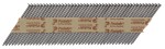 A steel ring-shank nail with annular rings along the shaft for enhanced withdrawal resistance in timber framing.,
