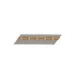 A stainless steel ring-shank nail with annular rings along the shaft for enhanced withdrawal resistance in timber framing.,