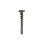 A steel 5.5×38mm self-drilling screw with a sharp drill-point tip and spiral threads along the shaft, suitable for fixing into steel framing.