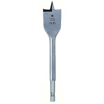 A 30 mm flat wood spade drill bit with a pointed tip, two cutting edges, and a hexagonal shank, designed for drilling large holes in wood.