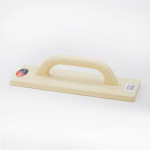 A Faithfull wooden float with a flat face and a wooden or plastic handle, used for spreading and texturing render and plaster.