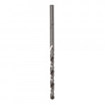 A metal twist drill bit with a straight shaft and spiral flutes, commonly used for drilling holes in materials such as wood, metal, or plastic.