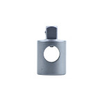 A metal socket adapter with a square drive on top and a circular hole in the cylindrical body, photographed against a white background.