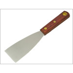 A 25mm flexible filling knife with a thin steel blade and a painted wooden or plastic handle, for applying and smoothing filler and caulk.