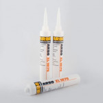 Three tubes of ARBO XL1075 sealant are shown, two standing upright with nozzles attached and one lying down in front without a nozzle, against a plain light background.