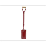 A Faithfull short-handled square-bladed spade with a steel blade and a wooden or fibreglass shaft, for general digging work.