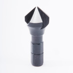 A metal countersink drill bit with a hexagonal shank and a conical, sharp-edged tip, shown on a white background.