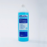 A bottle of Bohle Premium Glass Cleaner with blue liquid, featuring a blue and white label displaying product information in multiple languages, placed on a white background.