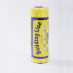 A roll of yellow building line string, labeled Building Line, Yellow, High Visibility, wrapped in clear plastic packaging.
