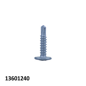 A single silver self-tapping screw with a flat round head and a pointed tip is shown on a white background. The number 13601240 appears in black in the bottom left corner.,