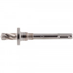 A metal SDS drill bit with a spiral cutting tip and a shank designed for use with hammer drills, shown on a white background.