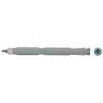 A gray wall plug anchor with a screw, both placed side by side on a white background.