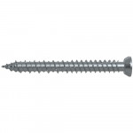 A close-up image of a single silver screw with a pointed tip, helical threads, and a hexagonal head, displayed on a white background.