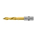 A  drill bit with a precision-ground tip and fluted shank, for drilling into timber and sheet wood.