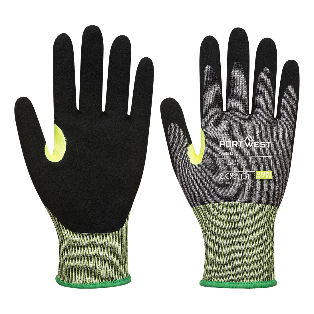 Portwest A650 CS Cut E15 Nitrile Gloves Grey/Black