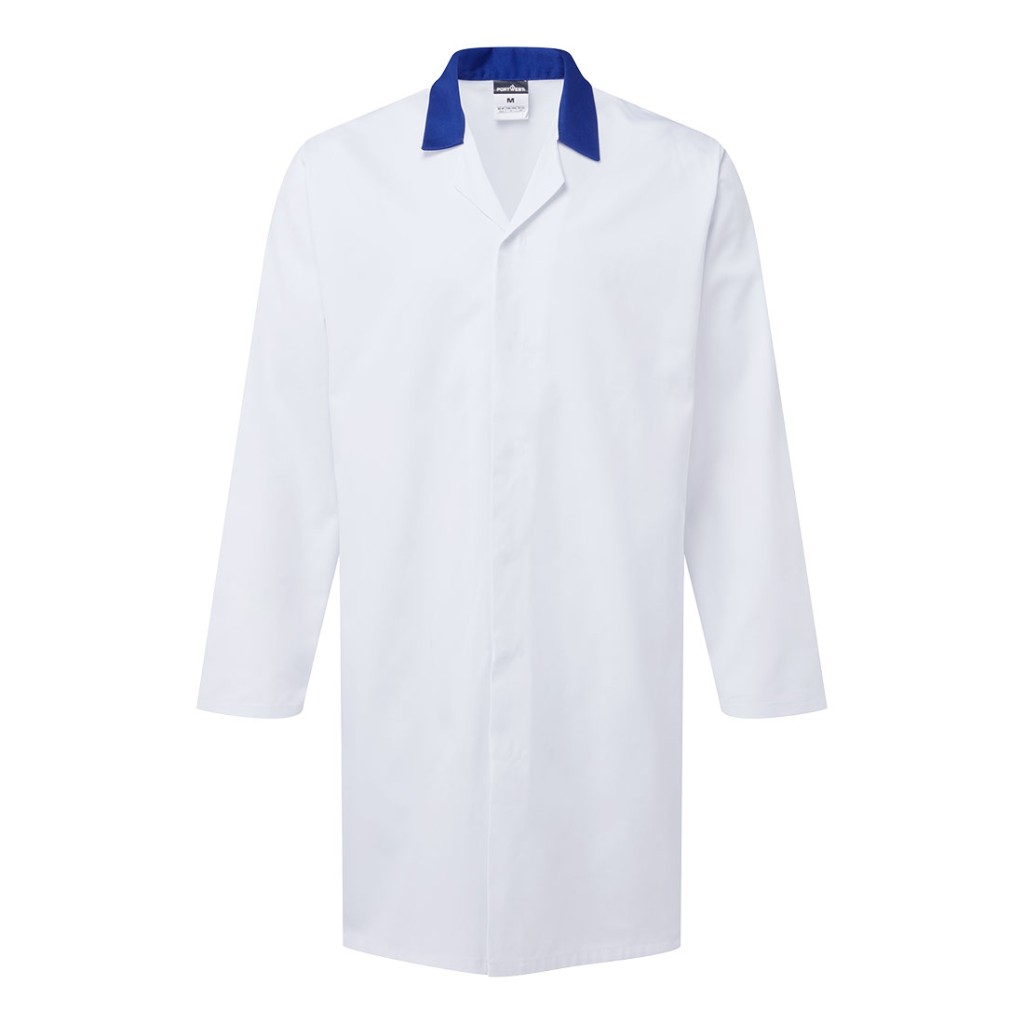 A white jacket featuring functional pockets, suitable for a wide range of outdoor and site work applications.