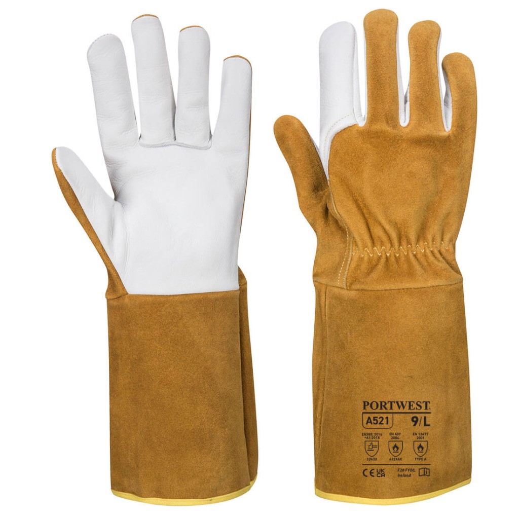 A brown workwear garment designed for use on construction sites and in industrial work environments.,