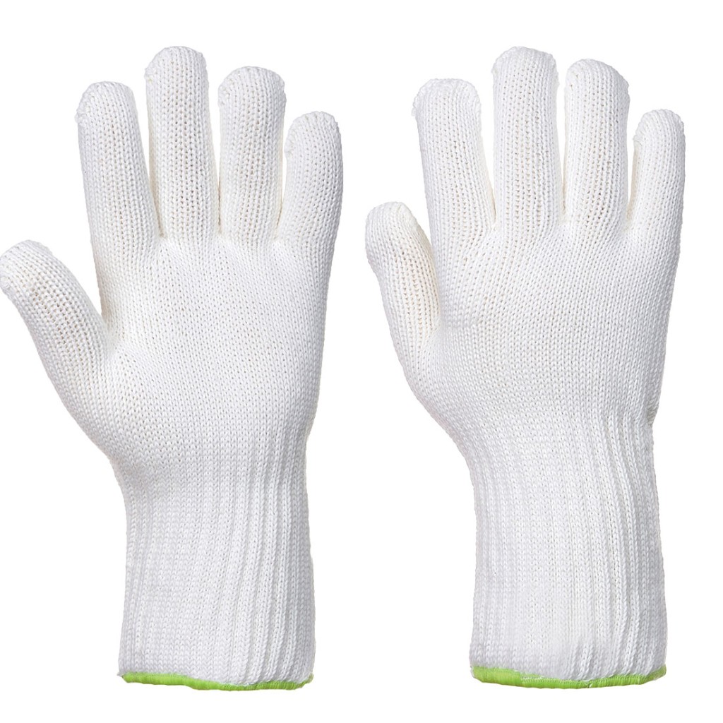 A pair of work gloves with a textured grip palm and adjustable wrist closure, designed for general site use.