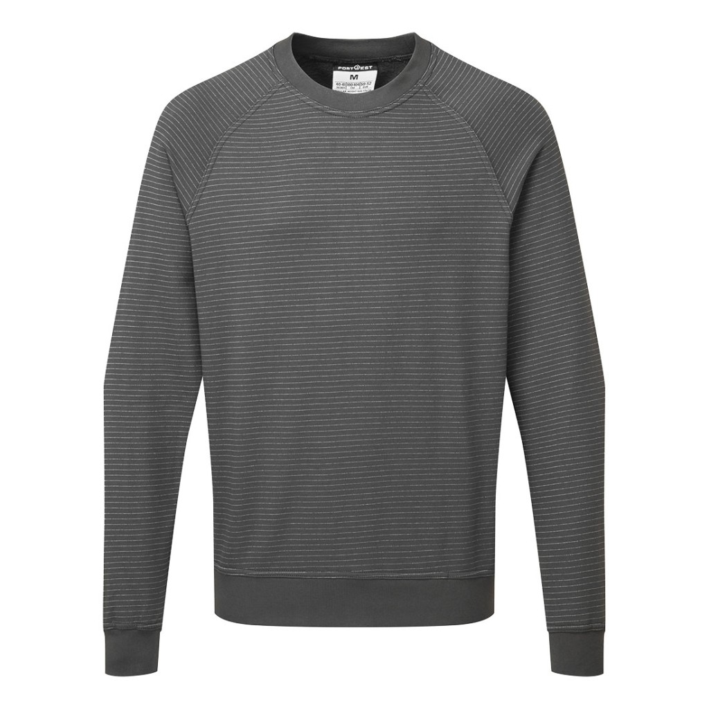 A grey work shirt featuring anti-static properties, suitable for a wide range of outdoor and site work applications.
